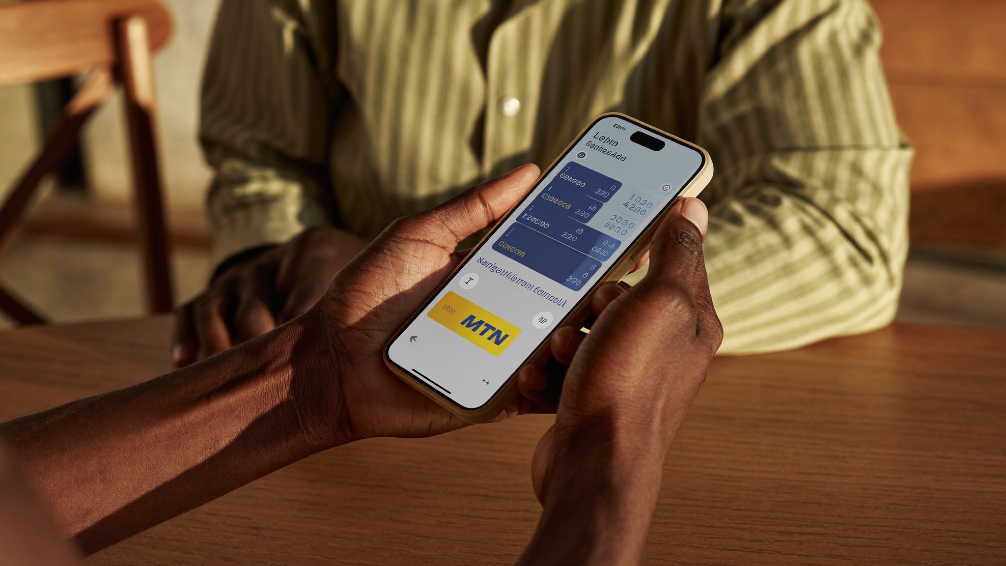 Mobile money payment on smartphone in Kigali